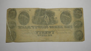 $20 18__ Reading Pennsylvania Obsolete Currency Bank Note Bill Remainder Berks