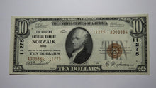 Load image into Gallery viewer, $10 1929 Norwalk Ohio OH National Currency Bank Note Bill Charter #11275 AU++