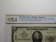 Load image into Gallery viewer, $20 1929 Hopkins Minnesota MN National Currency Bank Note Bill #12518 VF30 PCGS