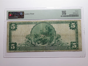 $5 1902 Paris Illinois IL National Currency Bank Note Bill Charter #3376 PMG