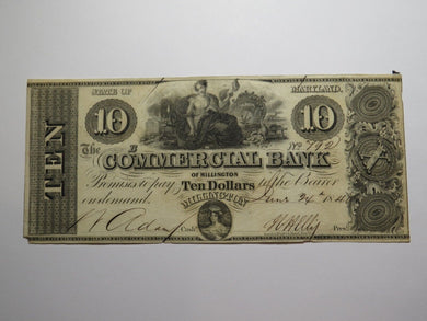 $10 1840 Millington Maryland MD Obsolete Currency Bank Note Bill Commercial Bank