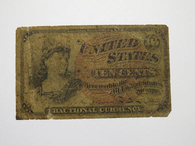 1863 $.10 Fourth Issue Fractional Currency Obsolete Bank Note Bill 4th RARE