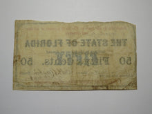 Load image into Gallery viewer, $.50 1863 Tallahassee Florida FL Obsolete Currency Bank Note Bill State of FL