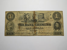 Load image into Gallery viewer, $1 1855 Elmira New York NY Obsolete Currency Bank Note Bill Bank of Chemung