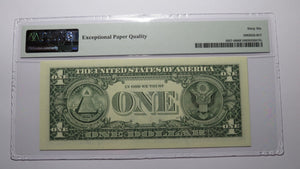 $1 2001 Radar Serial Number Federal Reserve Currency Bank Note Bill PMG UNC66EPQ