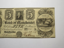 Load image into Gallery viewer, $5 1837 Manchester Michigan MI Obsolete Currency Bank Note Bill! Bank of Man
