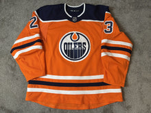 Load image into Gallery viewer, 2019-20 Riley Sheahan Edmonton Oilers Game Used Worn NHL Hockey Jersey MeiGray
