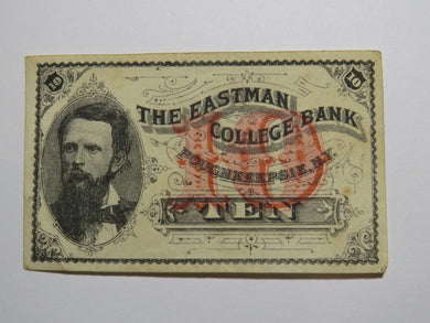 $.10 1870's Poughkeepsie New York Obsolete Currency Note Eastman College