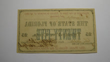 Load image into Gallery viewer, $.25 1863 Tallahassee Florida Obsolete Currency Bank Note Bill State of FL AU+++
