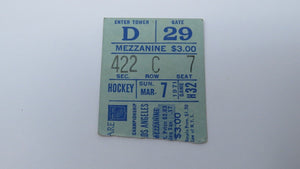 March 7, 1971 New York Rangers Vs. Los Angeles Kings NHL Hockey Ticket Stub