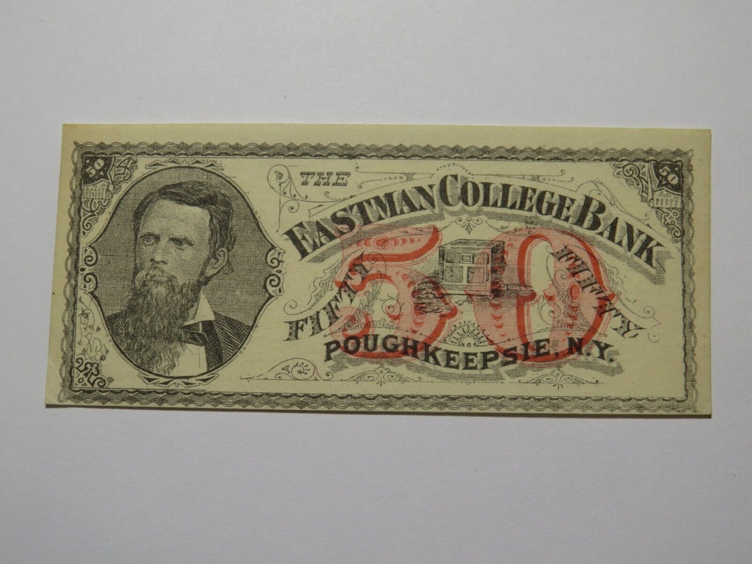 $.50 1870's Poughkeepsie New York Obsolete Currency Note Eastman College