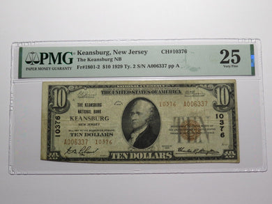 $10 1929 Keansburg New Jersey NJ National Currency Bank Note Bill Ch #10376 VF25