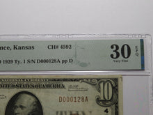 Load image into Gallery viewer, $10 1929 Independence Kansas KS National Currency Bank Note Bill Ch. #4592 VF30