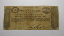 Load image into Gallery viewer, $2 1837 Philadelphia PA Obsolete Currency Bank Note Bill! Spring Garden Corp.