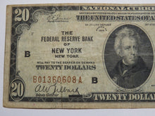 Load image into Gallery viewer, $20 1929 New York City NY National Currency Note Federal Reserve Bank Note Bill!