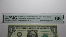 Load image into Gallery viewer, $1 2003 Radar Serial Number Federal Reserve Currency Bank Note Bill PMG UNC66EPQ