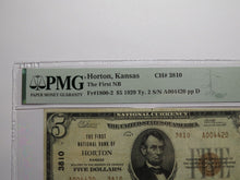 Load image into Gallery viewer, $5 1929 Horton Kansas KS National Currency Bank Note Bill Ch. #3810 VF30