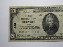 Load image into Gallery viewer, $20 1929 Bucyrus Ohio OH National Currency Bank Note Bill Charter #443 Fine++