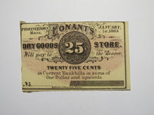 Load image into Gallery viewer, $.25 1863 Provincetown Massachusetts Obsolete Currency Bank Note Bill Conant&#39;s