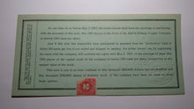 Load image into Gallery viewer, $10 1915 Kelvin-Sultana Copper Company Ore Production Obsolete Currency Note