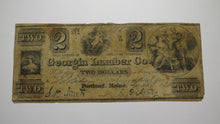 Load image into Gallery viewer, $2 1839 Portland Maine ME Obsolete Currency Bank Note Bill! Georgia Lumber Co.