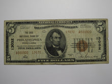 Load image into Gallery viewer, $5 1929 Philadelphia Pennsylvania National Currency Bank Note Bill #13032 RARE