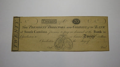 $20 18__ Charleston South Carolina Obsolete Currency Bank Note Original Reprint