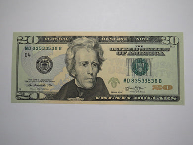 $20 2013 Radar Serial Number Federal Reserve Currency Bank Note Bill #83533538