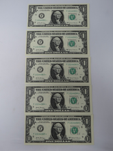 Load image into Gallery viewer, 5 $1 2017 Consecutive Serial Numbers Federal Reserve Bank STAR Notes New York *