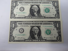 Load image into Gallery viewer, 5 $1 2017 Consecutive Serial Numbers Federal Reserve Bank STAR Notes New York *