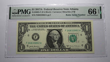 Load image into Gallery viewer, $1 2017 Radar Serial Number Federal Reserve Currency Bank Note Bill PMG UNC66EPQ