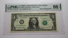 Load image into Gallery viewer, $1 2003 Radar Serial Number Federal Reserve Currency Bank Note Bill PMG UNC66EPQ