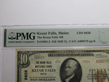 Load image into Gallery viewer, $10 1929 Kezar Falls Maine National Currency Bank Note Bill Ch. #9826 VF30 PMG