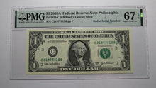 Load image into Gallery viewer, $1 2003 Radar Serial Number Federal Reserve Currency Bank Note Bill PMG UNC67EPQ