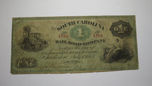 Load image into Gallery viewer, $1 1873 Charleston South Carolina SC Obsolete Currency Bank Note! Rail Road Co.