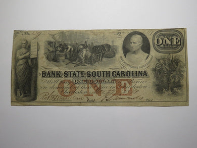 $1 1861 Charleston South Carolina SC Obsolete Currency Bank Note Bill Bank of SC