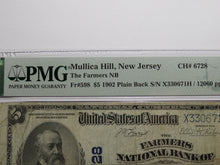 Load image into Gallery viewer, $5 1902 Mullica Hill New Jersey NJ National Currency Bank Note Bill #6728 F15
