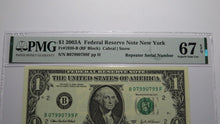 Load image into Gallery viewer, $1 2003 Repeater Serial Number Federal Reserve Currency Bank Note Bill PMG UNC67