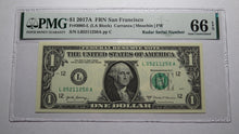 Load image into Gallery viewer, $1 2017 Radar Serial Number Federal Reserve Currency Bank Note Bill PMG UNC66EPQ