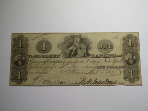 $1 1827 Hoboken New Jersey NJ Obsolete Currency Bank Note Bill! Hoboken Bank
