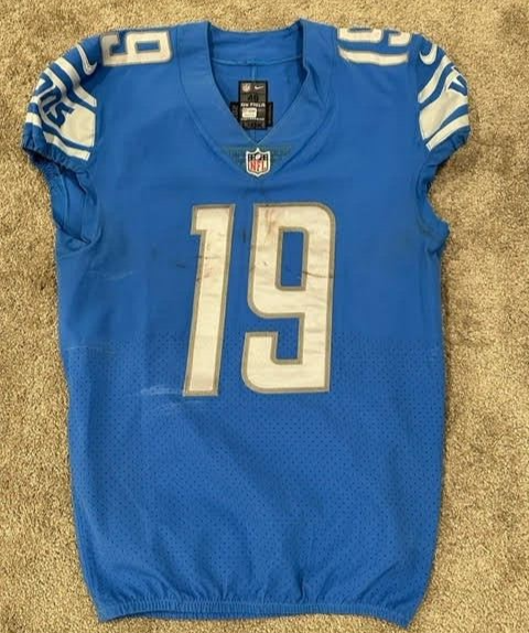 2018 Kenny Golladay Detroit Lions Game Used Worn NFL Football Jersey Photomatch