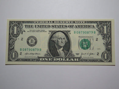 $1 2003 Repeater Serial Number Federal Reserve Currency Bank Note Bill #08790879