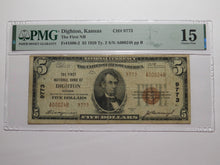 Load image into Gallery viewer, $5 1929 Dighton Kansas KS National Currency Bank Note Bill Charter #9773 F15 PMG