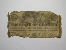 Load image into Gallery viewer, $.25 1863 Milledgeville Georgia GA Obsolete Currency Bank Note Bill! State of GA