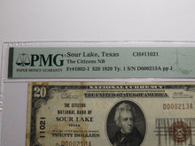 Load image into Gallery viewer, $20 1929 Sour Lake Texas TX National Currency Bank Note Bill Ch. #11021 VF30 PMG