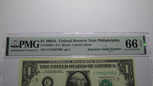 Load image into Gallery viewer, $1 2003 Repeater Serial Number Federal Reserve Currency Bank Note Bill PMG UNC66