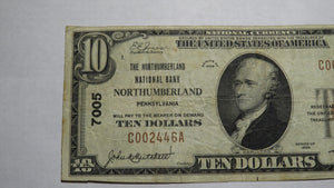 $10 1929 Northumberland Pennsylvania PA National Currency Bank Note Bill #7005