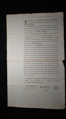 1794 Northumberland Pennsylvania PA Colonial Currency Land Grant 400 Acres RARE