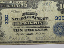 Load image into Gallery viewer, $10 1902 Lewiston Maine ME National Currency Bank Note Bill Charter #330 PMG F15