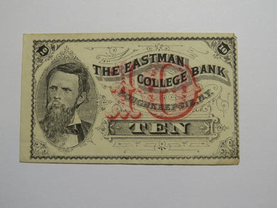 $.10 1870's Poughkeepsie New York Obsolete Currency Note Eastman College